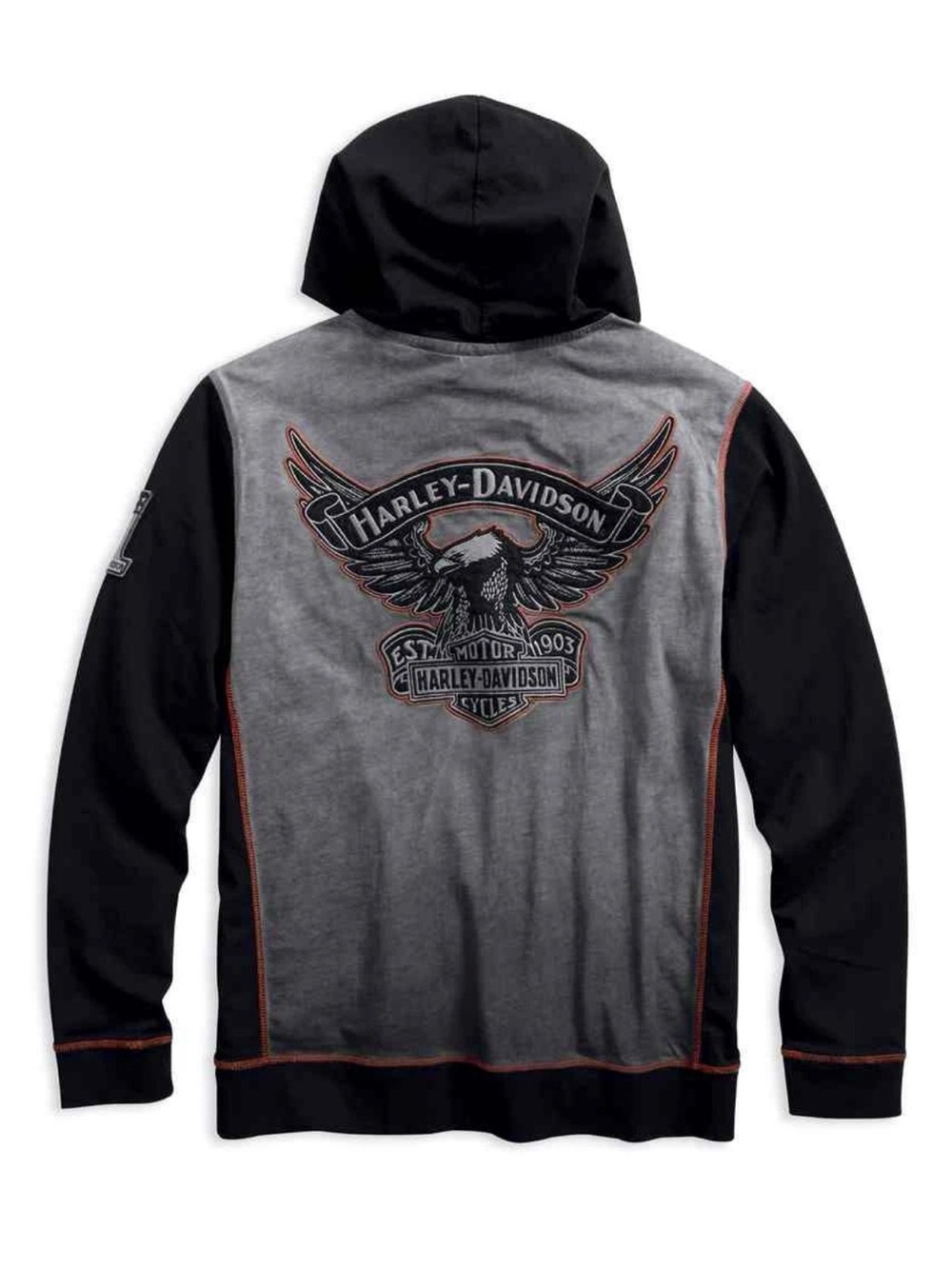 NWT Harley-Davidson® Men's Iron Block Distressed Pullover Hoodie Size 2XL